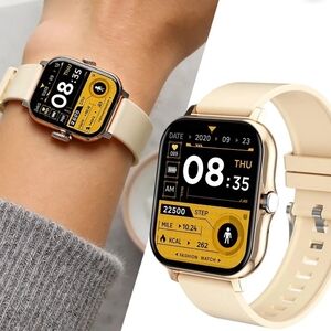 Cream Smartwatch with Health & Activity Tracking